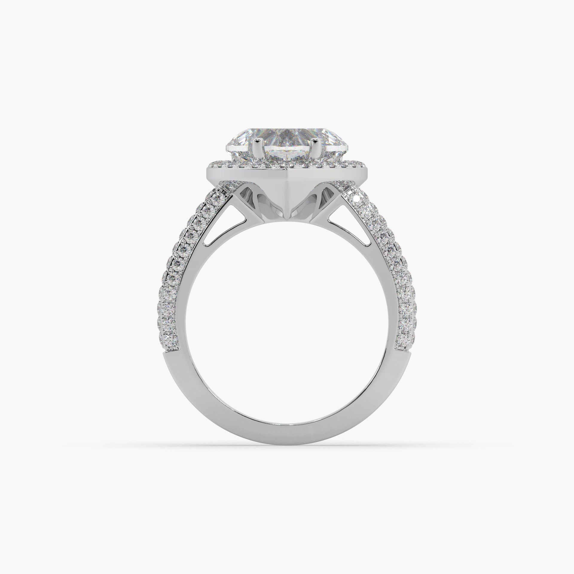 Guru Jewel's Fancy Heart And Round Diamond Studded Heart Shaped Fabulous Ring For Her