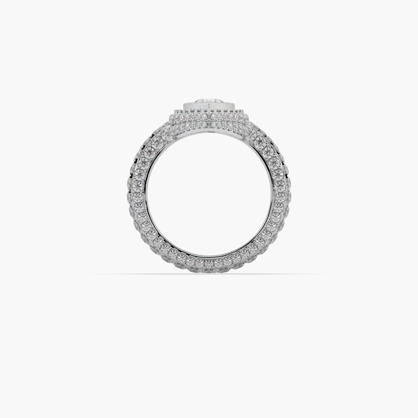 Guru Jewel's Pear Shaped Red Ruby And Fancy Diamond Studded Devastating Silver Ring For Her