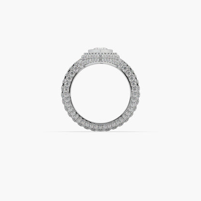 Guru Jewel's Pear Shaped Red Ruby And Fancy Diamond Studded Devastating Silver Ring For Her