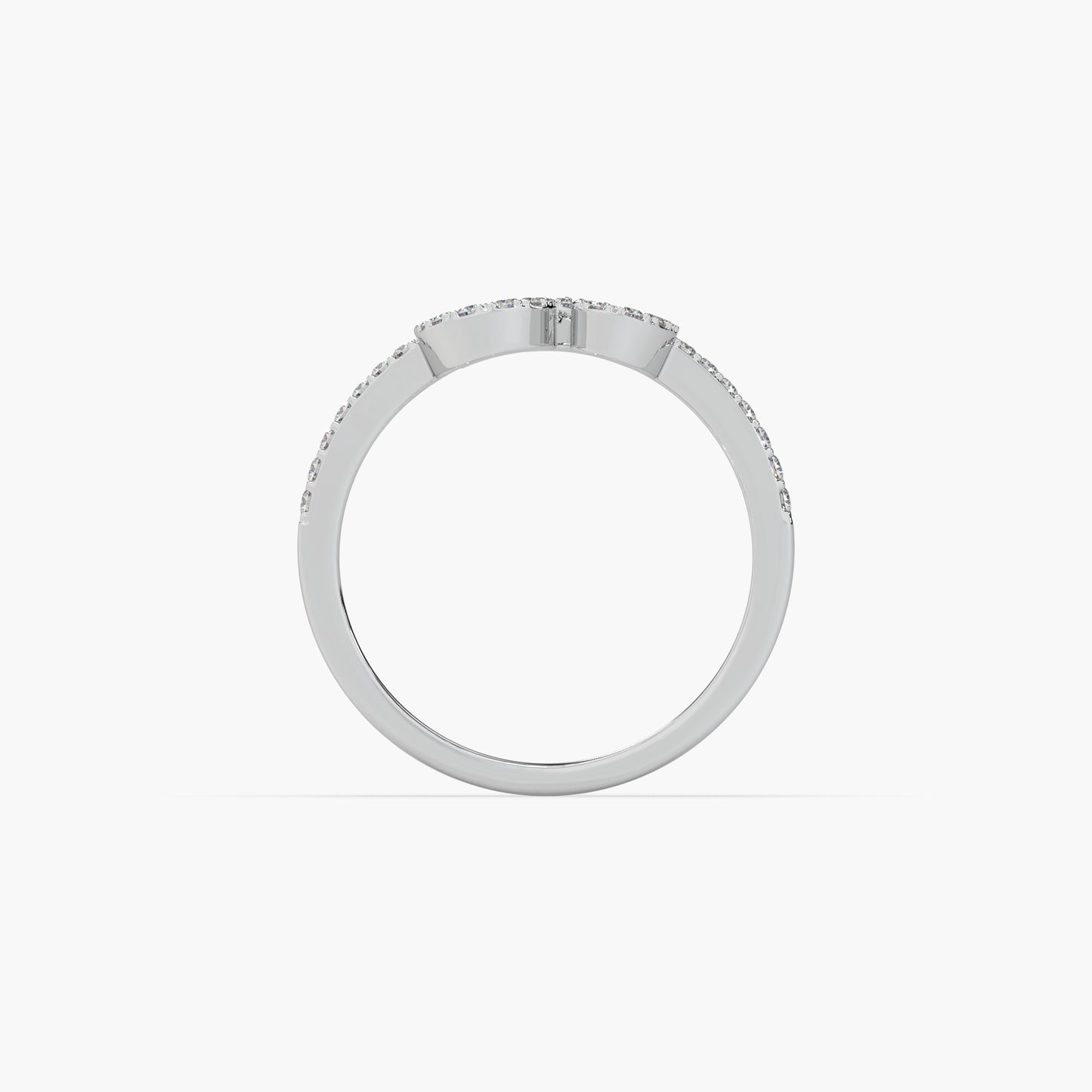 Guru Jewel's Round Diamond Studded "OM" Silver Ring For Her