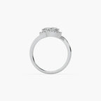Guru Jewel's Twin Round Solitaire Diamond Studded Silver Ring For Her