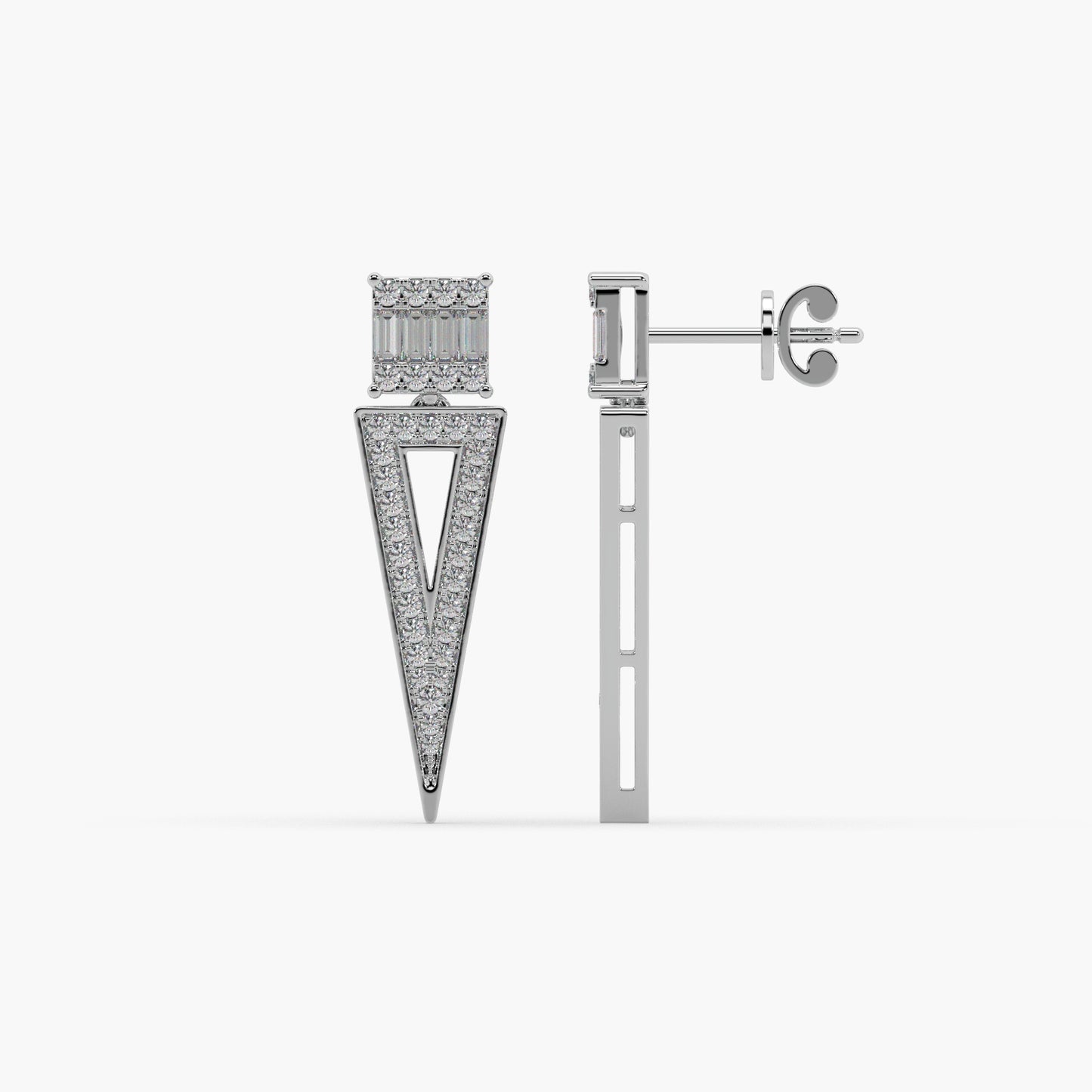 Guru Jewel's Round And Baugget Diamond Studded Fascinating Earrings For Her