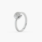 Guru Jewel's Round Diamond Studded Fascinating Silver Ring For Her