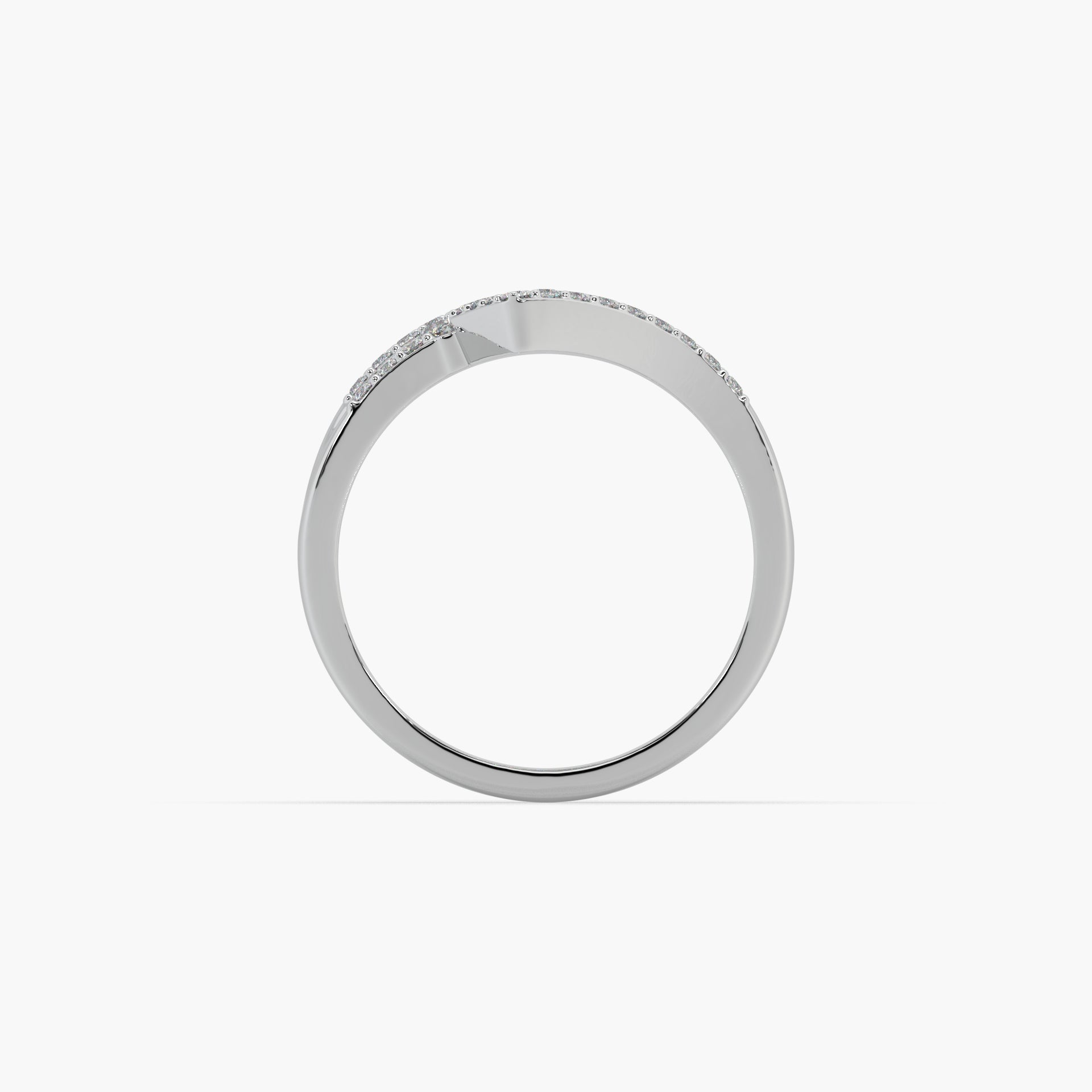 Guru Jewel's Round And Bugget Diamond Studded Devastating Silver Ring For Her