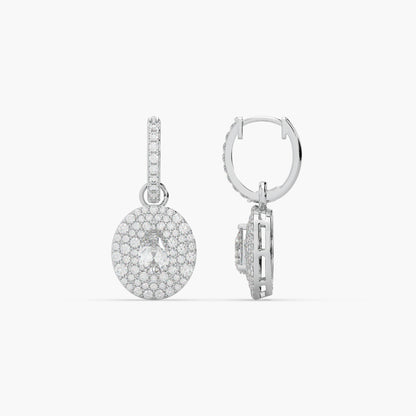 Guru Jewel's Round Solitaire Diamond Studded In Silver Captivating Bali Earrings For Her