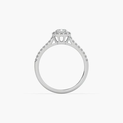 Guru Jewel's Fancy Emerald And Round Diamond Studded Fascinating Silver Ring For Her