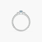 Guru Jewel's Blue Sapphire And Round Diamond Studded Exclusive Silver Ring For Her
