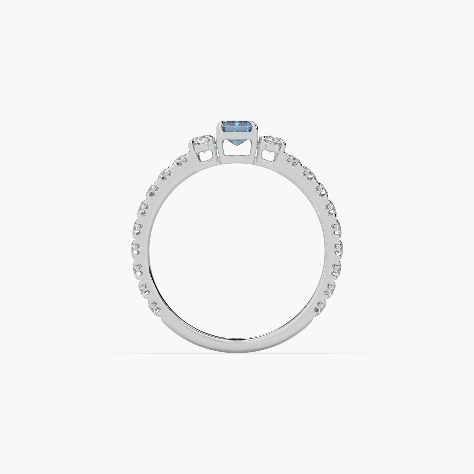Guru Jewel's Blue Sapphire And Round Diamond Studded Exclusive Silver Ring For Her