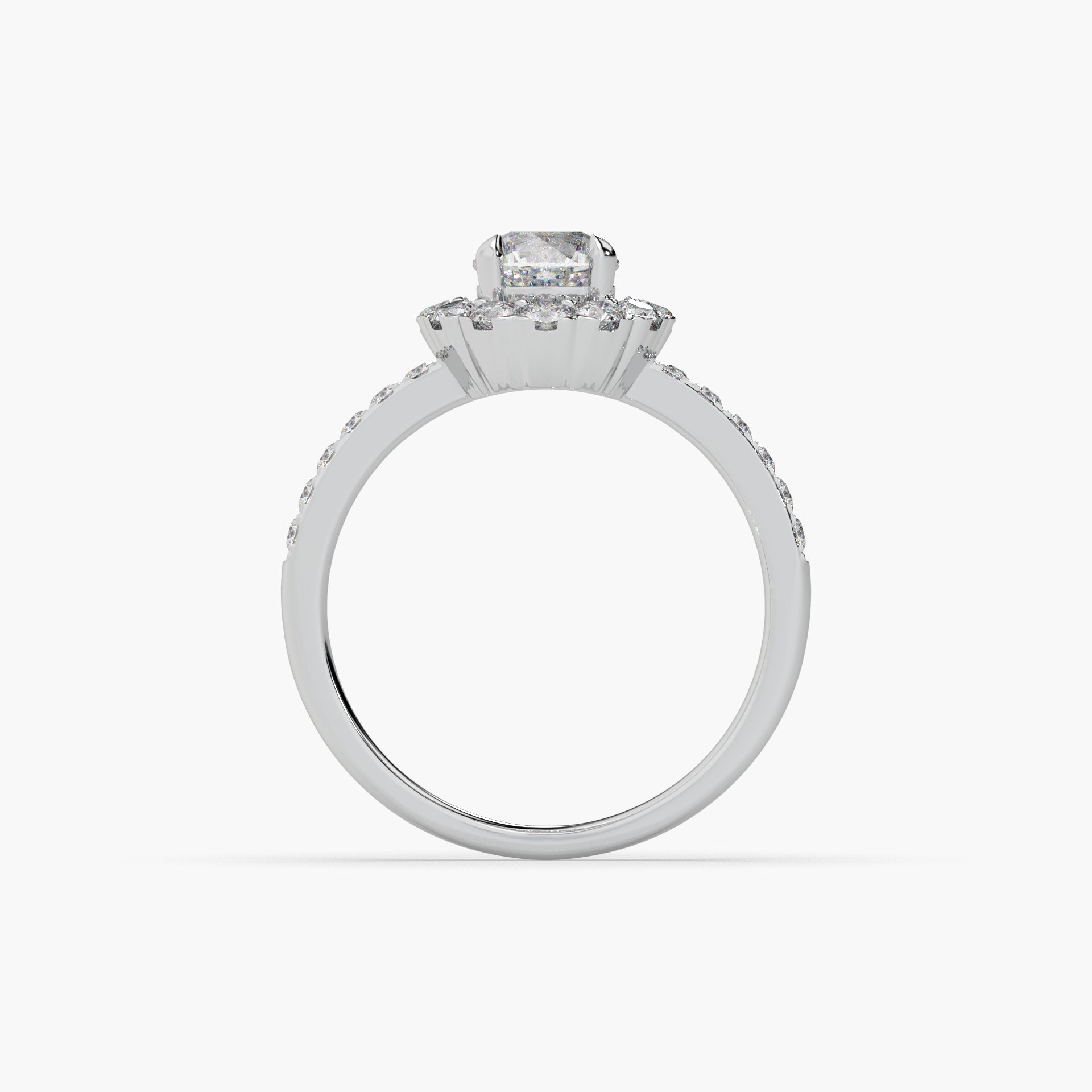 Guru Jewel's Round Solitaire Studded Silver Ring For Her
