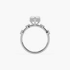 Guru Jewel's Fancy Pear And Round Shaped Diamond Studded Silver Ring For her