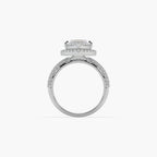Guru Jewel's Fancy Marquise And Round Diamond Studded Captivating Silver Ring For Her