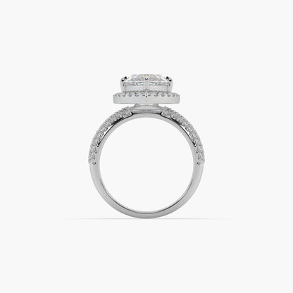 Guru Jewel's Fancy Marquise And Round Diamond Studded Captivating Silver Ring For Her