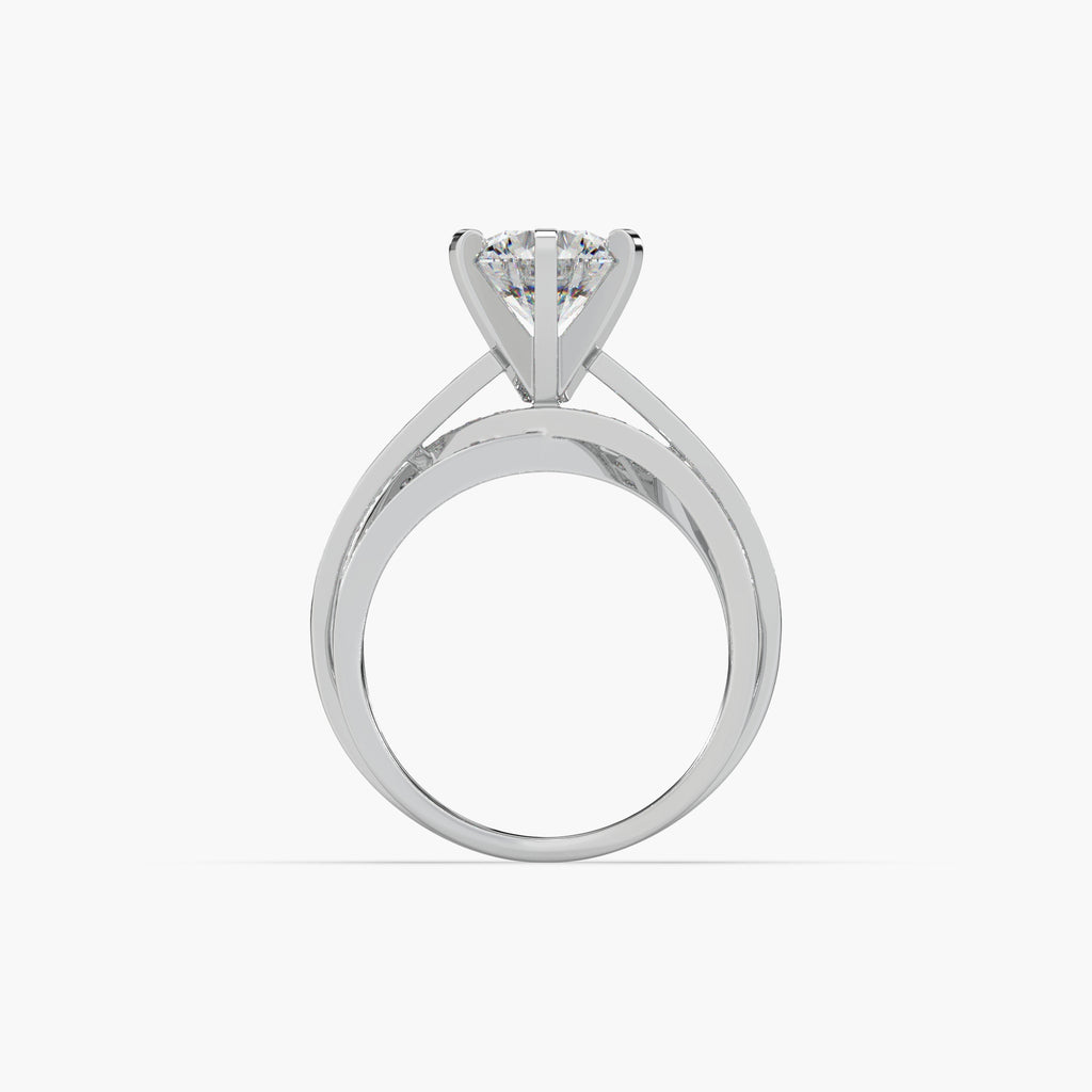Guru Jewel's Round Solitaire Studded Impressive Silver Ring For Her