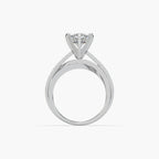 Guru Jewel's Round Solitaire Studded Impressive Silver Ring For Her
