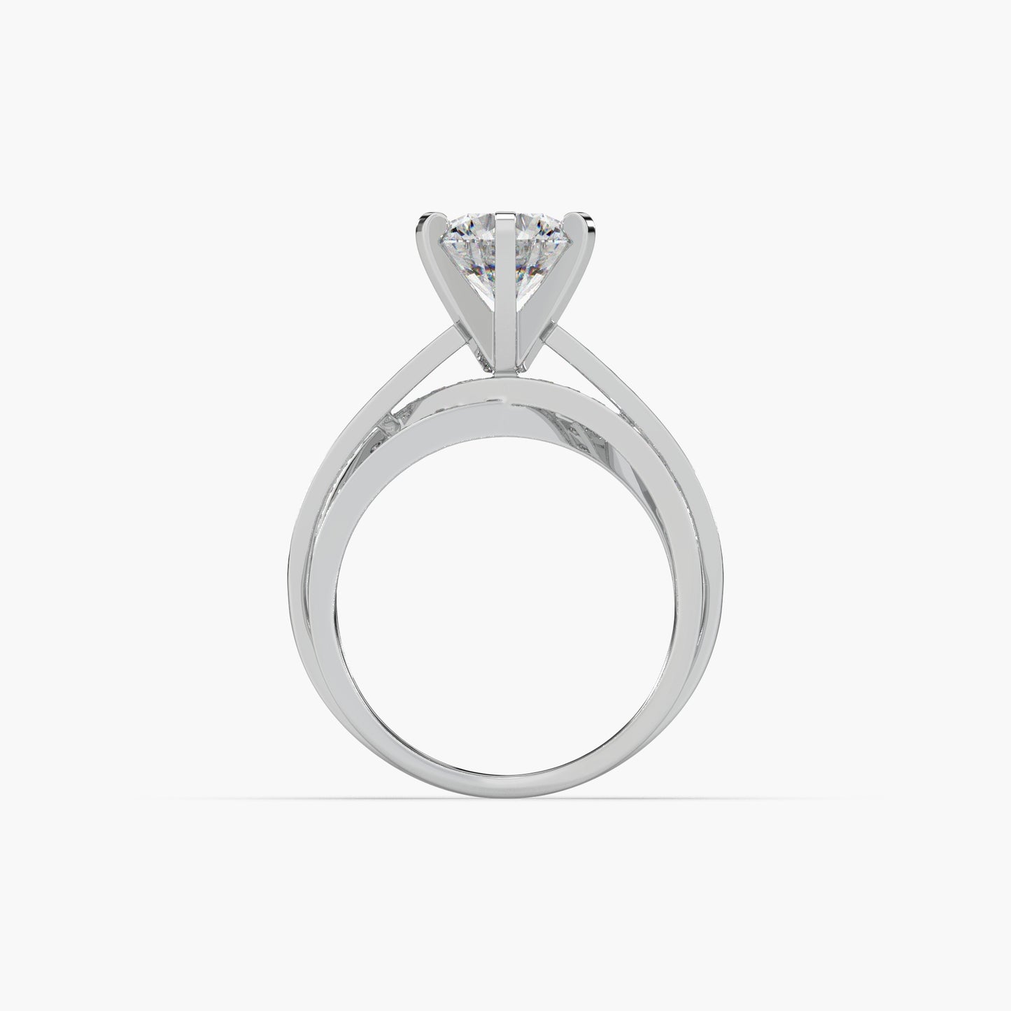 Guru Jewel's Round Solitaire Studded Impressive Silver Ring For Her