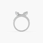 Guru Jewel's Round And Bugget Diamond Studded Attractive Silver Ring For her