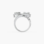Guru Jewel's Round And Bugget Studded Fascinating Silver Ring For Her