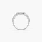 Guru Jewel's Round Diamond Studded Alluring Silver Ring For Her