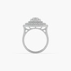 Guru Jewel's Round And Bugget Diamond Studded Fascinating Silver Ring For Her