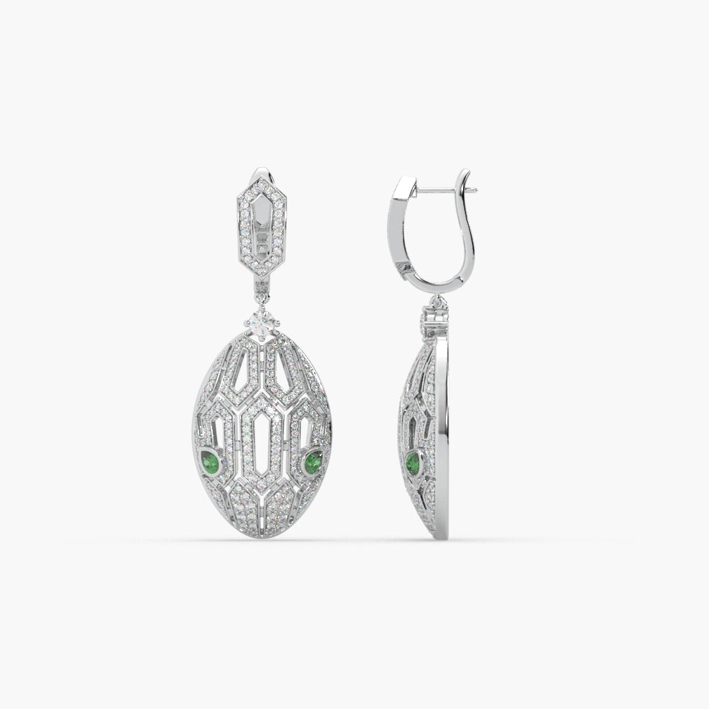 Guru Jewel's Wonderful Round Diamond Studded In Silver Earrings For Her