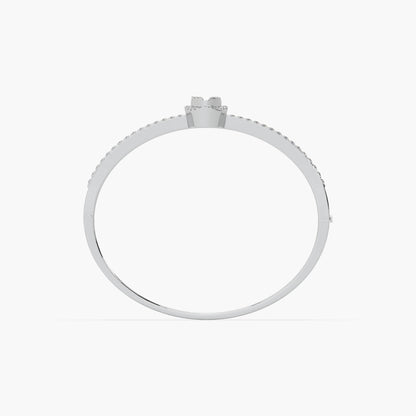 Guru Jewel's Round And Baguette Diamond Studded Exclusive Silver Bracelet For Her