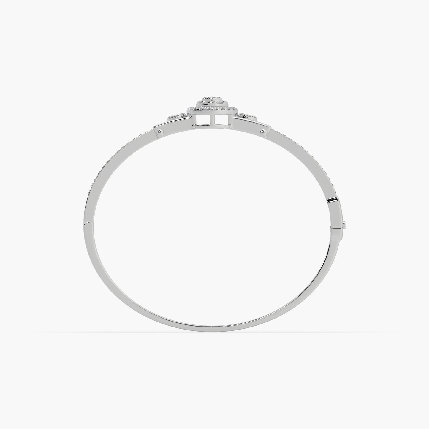 Guru Jewel's Round And Baguette Studded Attractive Silver Bracelet For Her
