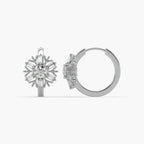 Guru Jewel's Round And Buagget Diamond Studded Bali Silver Earrings For Her