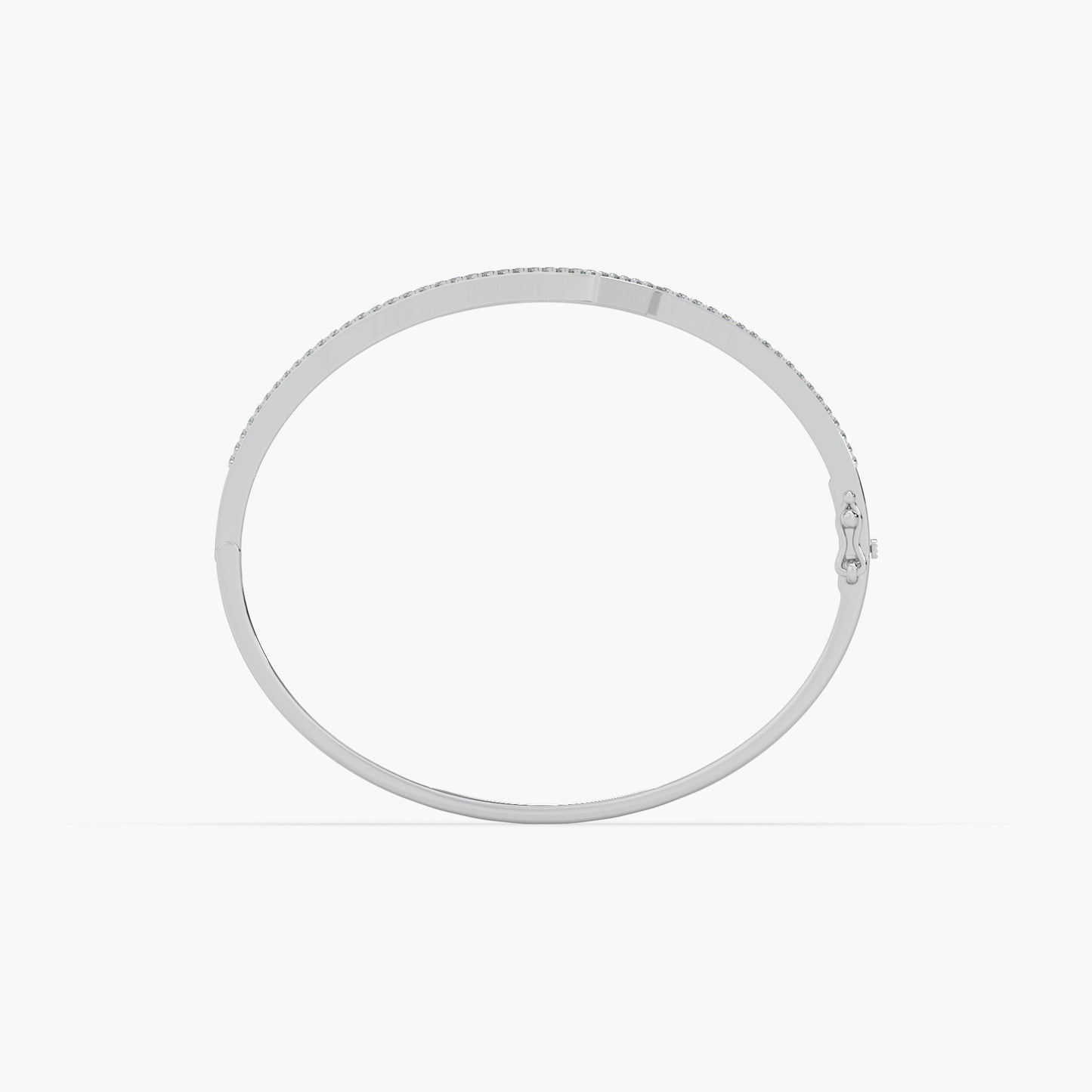 Guru Jewel's Beautiful Round And Baguette Diamond Studded Fabulous Silver Bracelet For Her