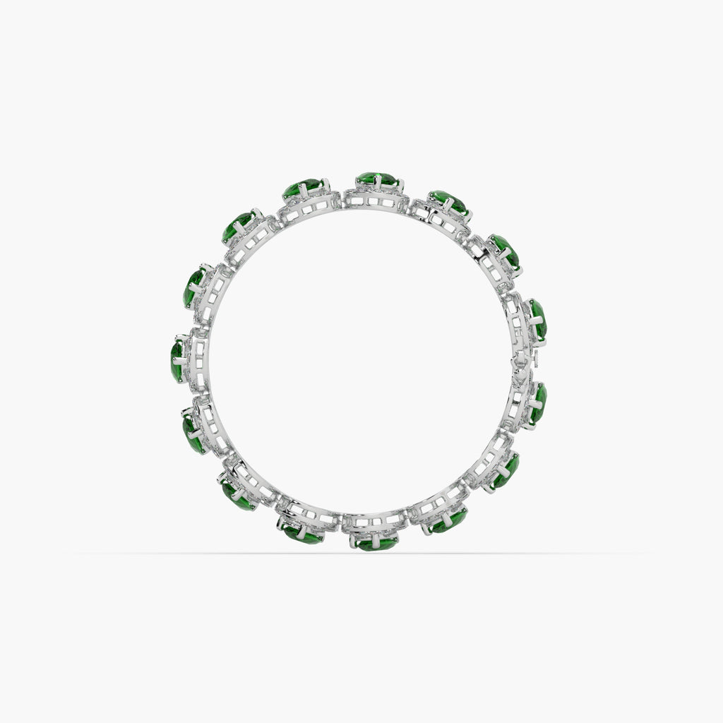 Guru Jewel's Round And Fancy Pear Diamond Studded Fascinating Silver Bracelet For Her