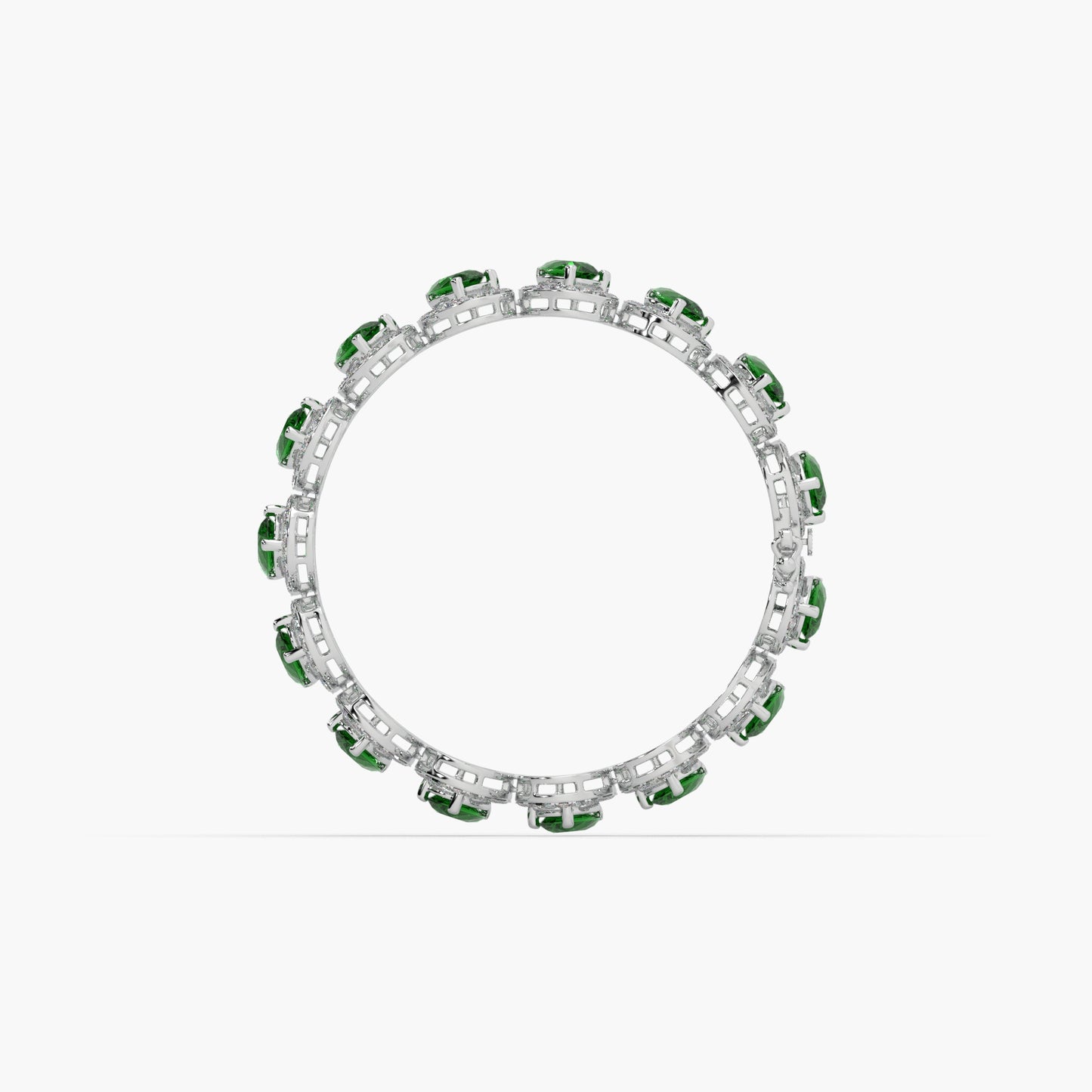 Guru Jewel's Round And Fancy Pear Diamond Studded Fascinating Silver Bracelet For Her