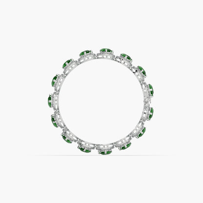 Guru Jewel's Round And Fancy Pear Diamond Studded Fascinating Silver Bracelet For Her