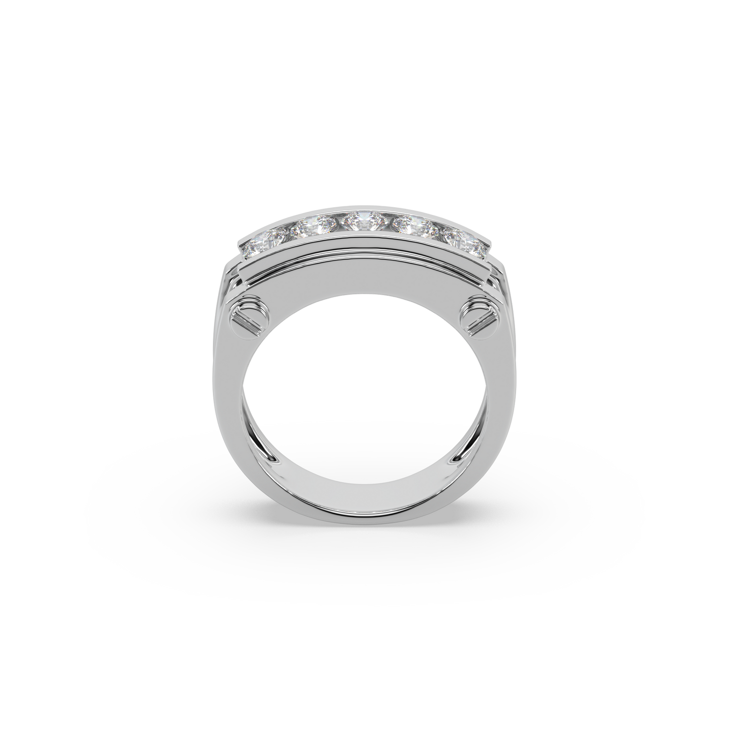 Attractive 925 Silver Stunning Diamond 1.20 Ct Studded Gents Ring For Him