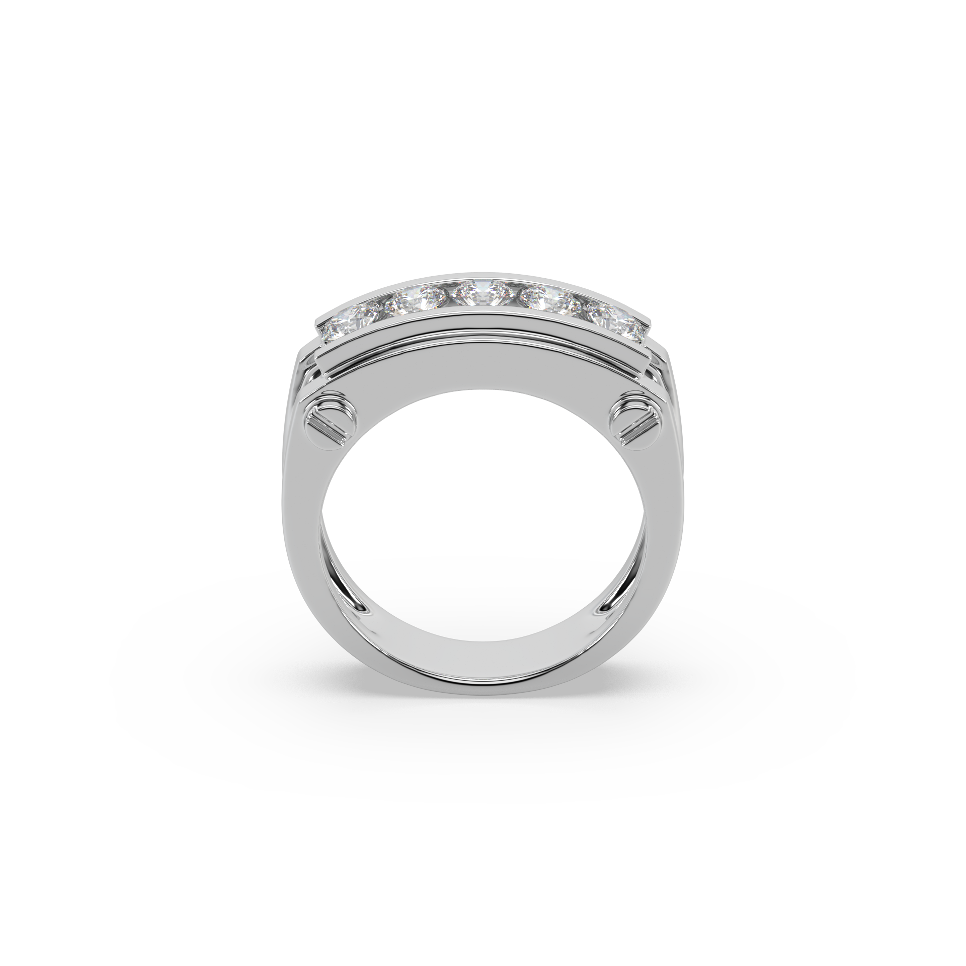 Attractive 925 Silver Stunning Diamond 1.20 Ct Studded Gents Ring For Him