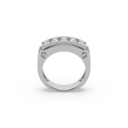 Attractive 925 Silver Stunning Diamond 1.20 Ct Studded Gents Ring For Him