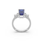 Devastating 925 Silver And Diamond And Blue Sapphire Studded Ladies Ring For Her