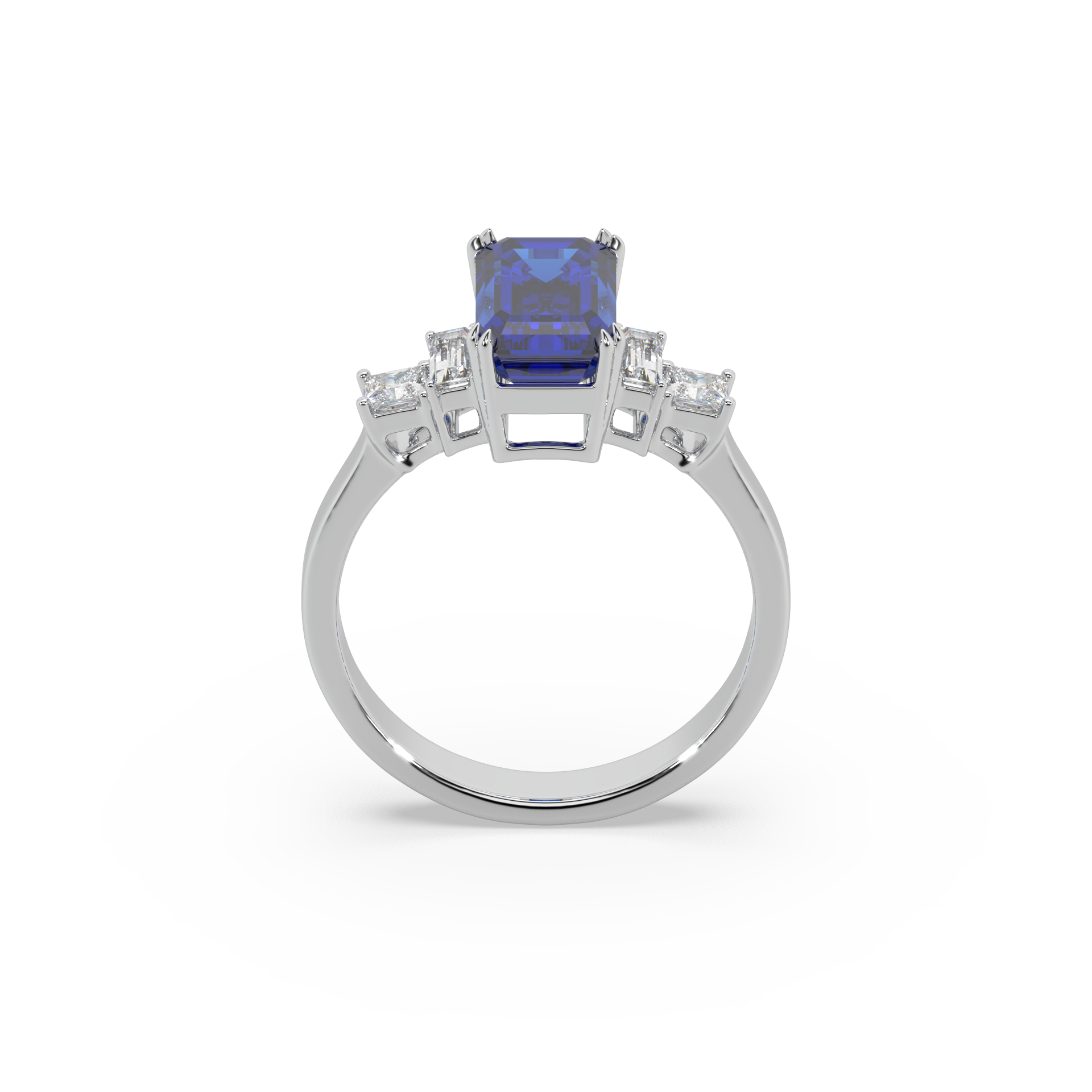 Devastating 925 Silver And Diamond And Blue Sapphire Studded Ladies Ring For Her