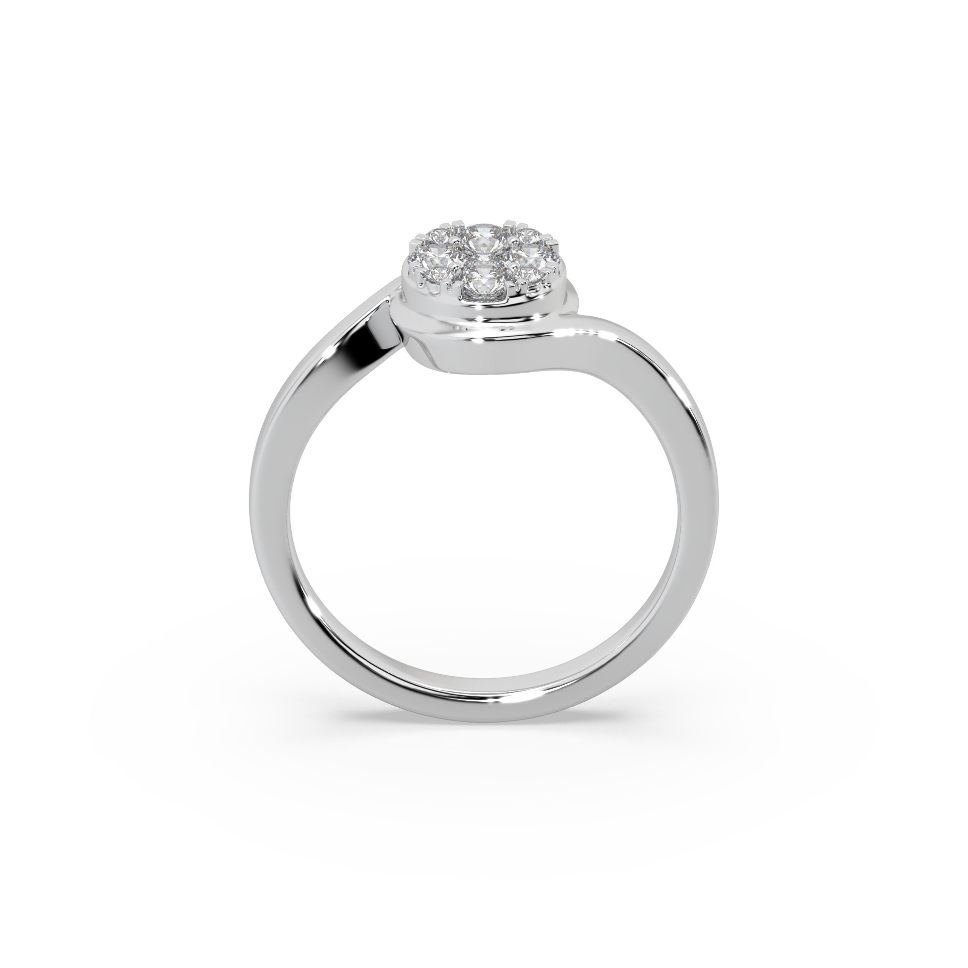 Captivating 925 Silver And Round Diamond Studded Ladies Ring For Her