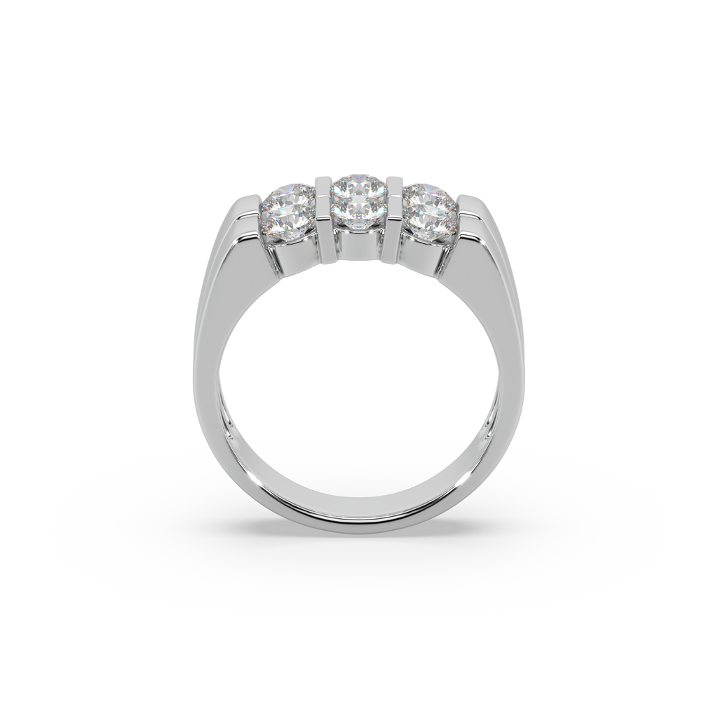 Astonishing Silver 925 Round Diamond Studded Gents Ring For Him