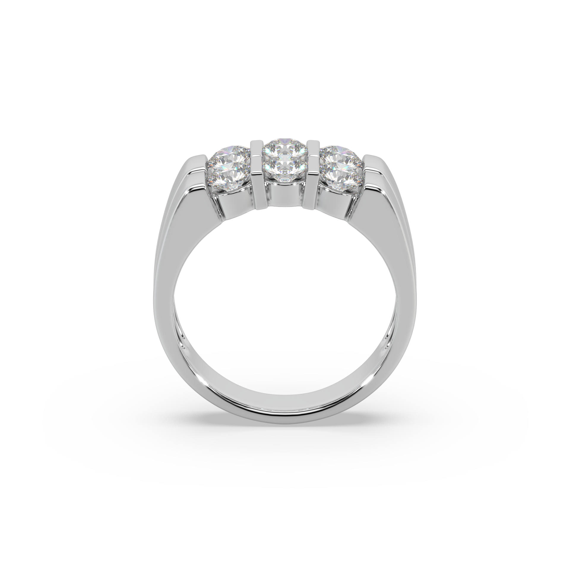 Astonishing Silver 925 Round Diamond Studded Gents Ring For Him