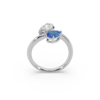 Attractive 925 Silver And Pears Shape Fancy Diamond Ladies Ring For Her