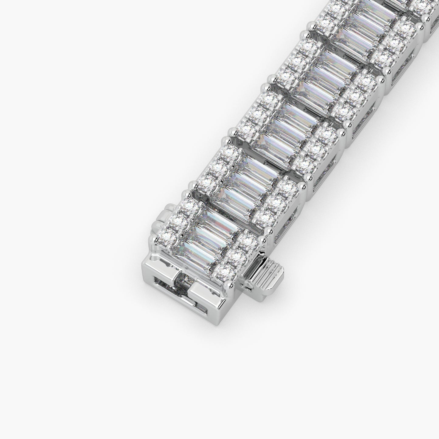 Guru Jewel's Exclusive Round And Baguette Diamond And Stone Studded Fabulous Bracelet For Her
