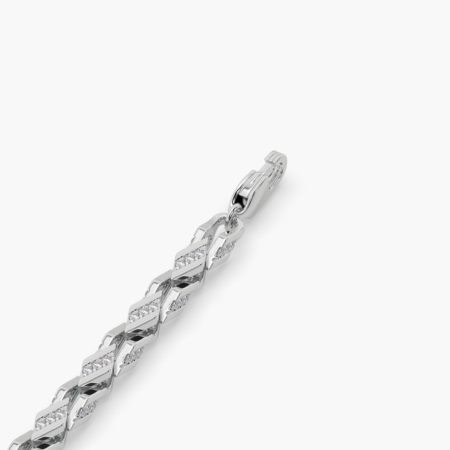 Guru Jewel's Exclusive Round Diamond Studded Tennis Silver Bracelet