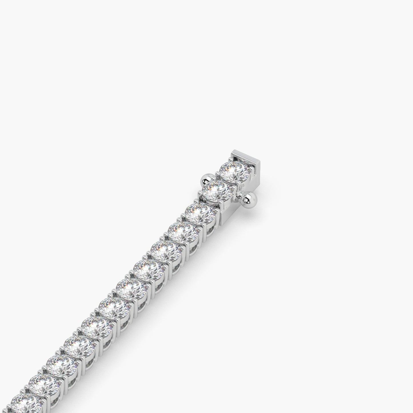 Guru Jewel's Glamorous 4.00 MM Round Solitaire Diamond Studded Silver Tennis Bracelet