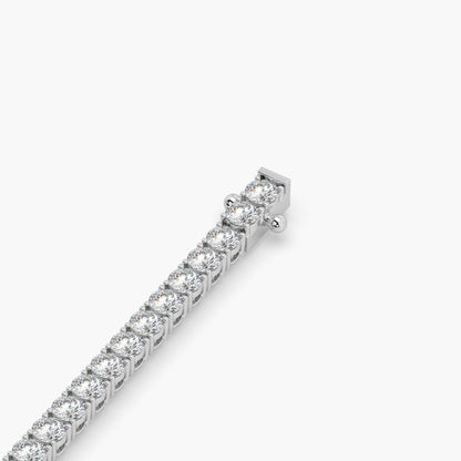 Guru Jewel's Glamorous 4.00 MM Round Solitaire Diamond Studded Silver Tennis Bracelet