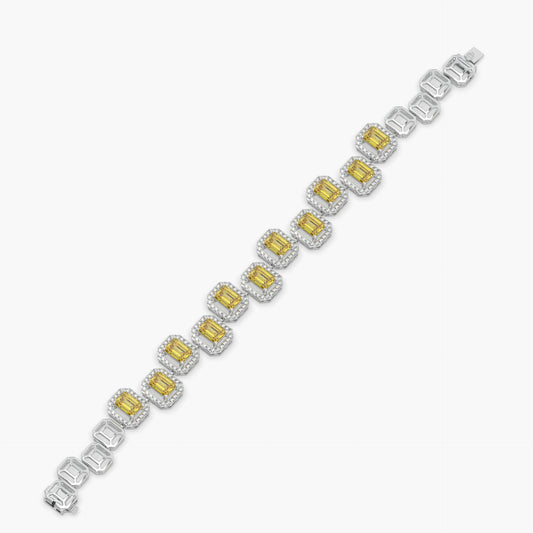 Guru Jewel's Round And Fancy Emerald Moissanite Studded Attractive Bracelet For Her