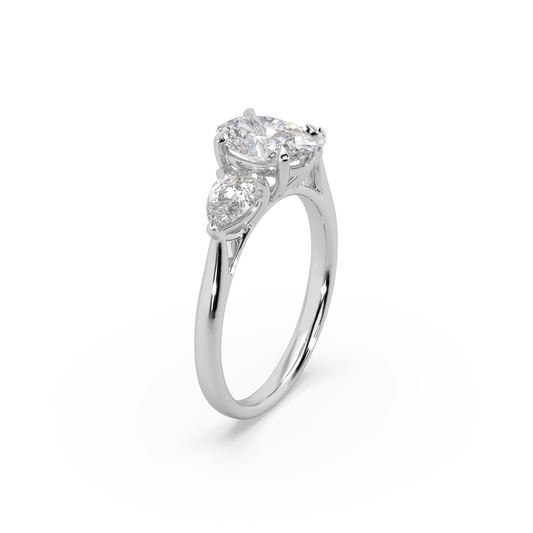 Fabulous 925 Silver Fancy Cut Moissanite Studded Trending Ladies Ring For Her
