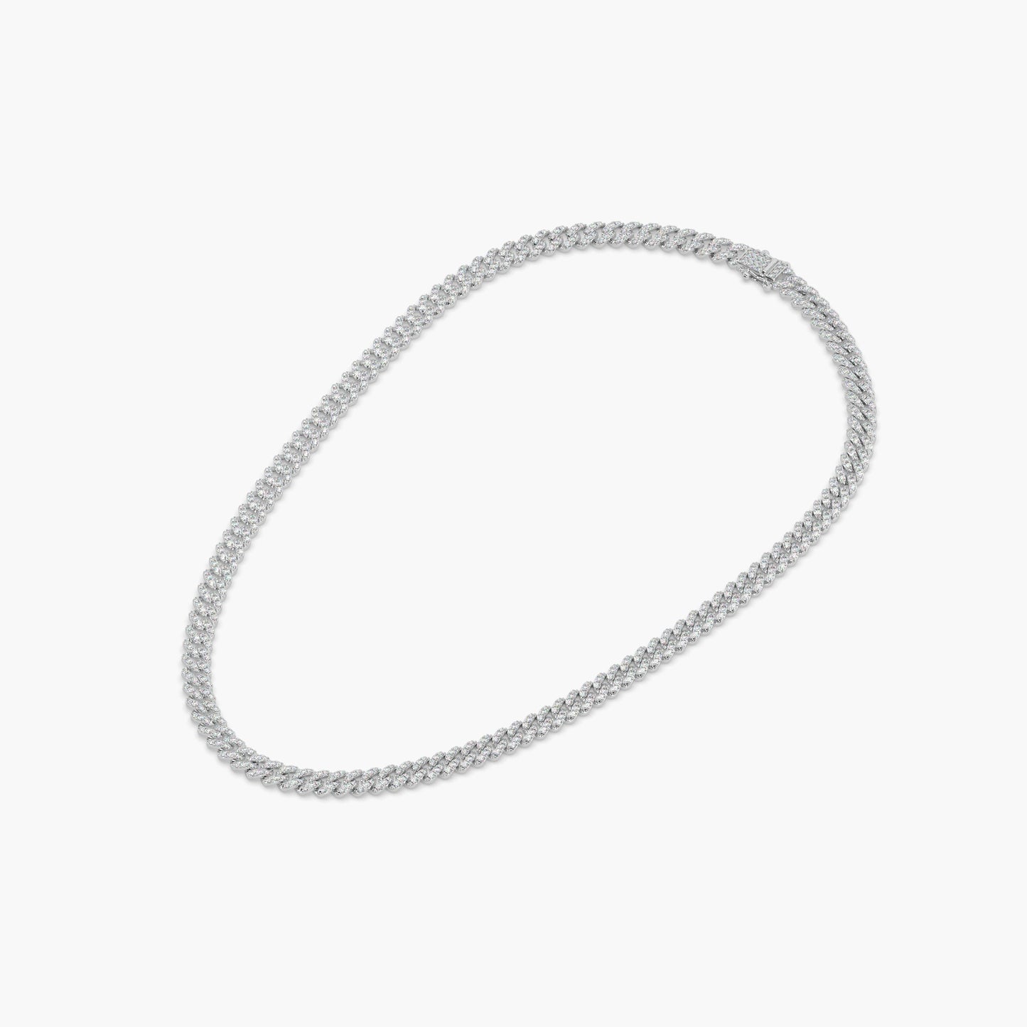 Guru Jewel's Round Diamond Studded Exclusive Silver Cuban Chain For Him