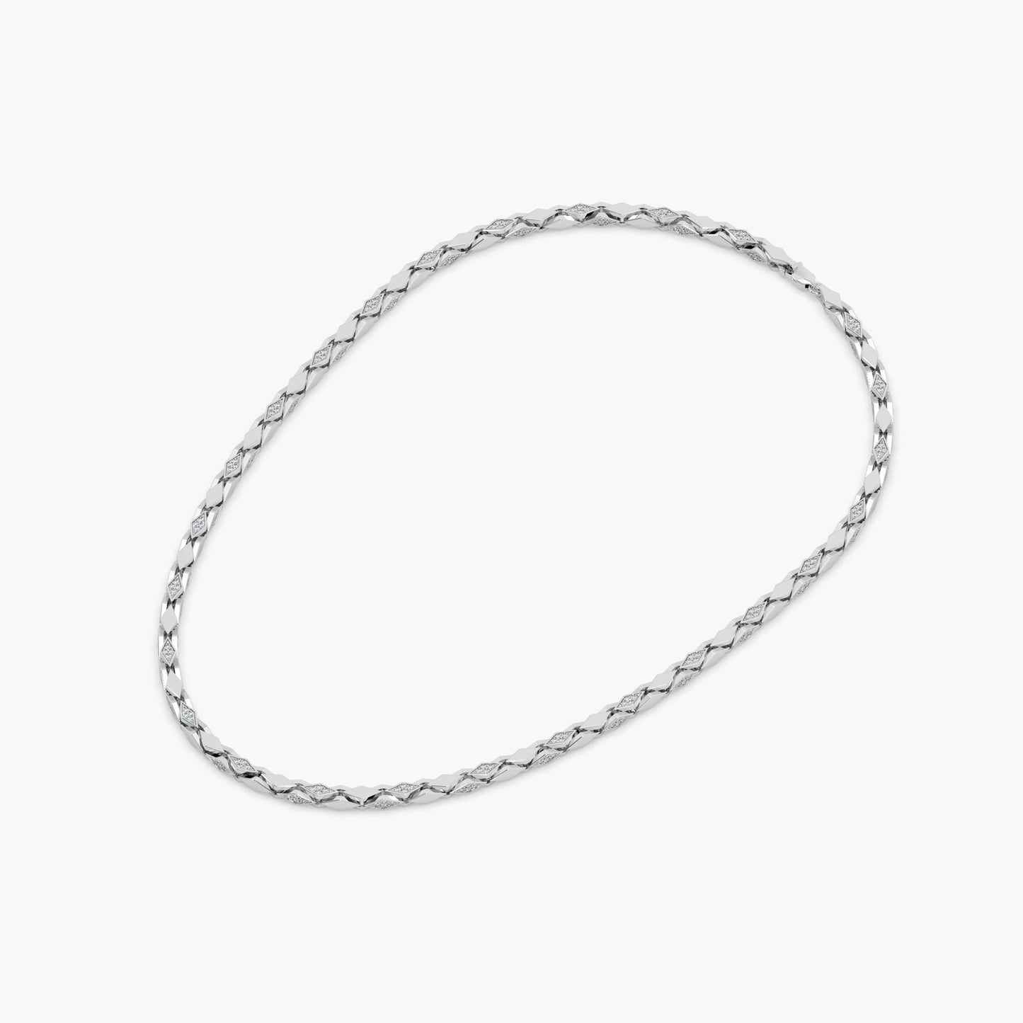 Guru Jewel's Fascinating Round Diamond Studded Silver Chain For Him