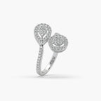 Guru Jewel's Round Diamond Studded Elegant Silver Ring For Her