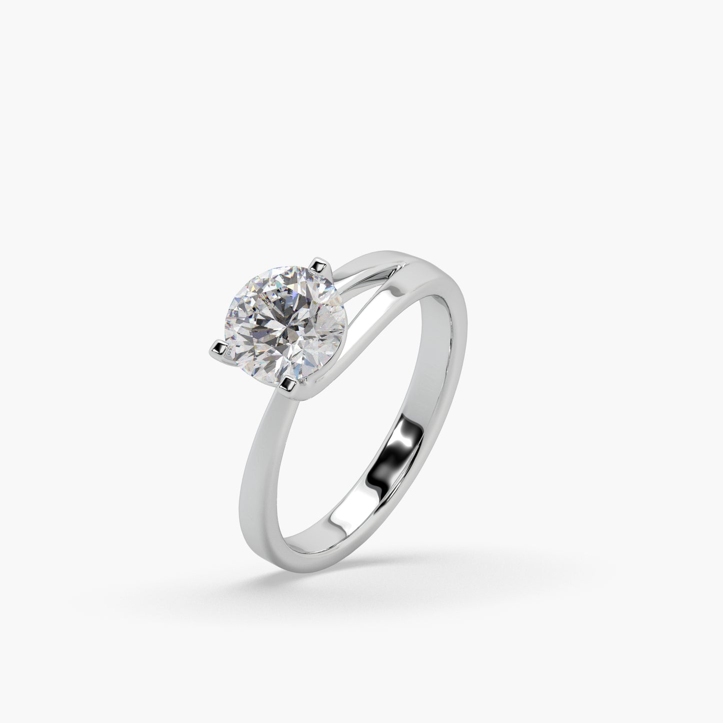 Guru Jewel's Round Solitaire Studded Exclusive Silver Ring For Her